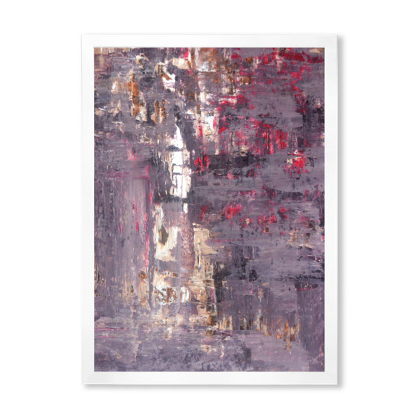 17 Stories Purple Meets Red Modern Art Picture Frame Print on Canvas Wayfair